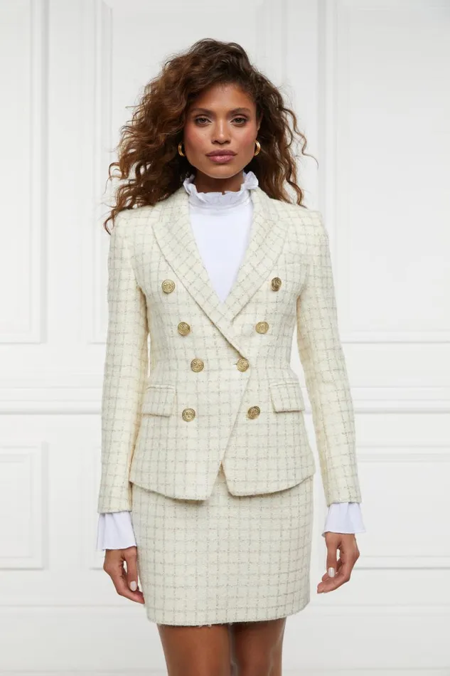 Women Knightsbridge Blazer Ivory Sparkle Tweed Holland Cooper Blazers