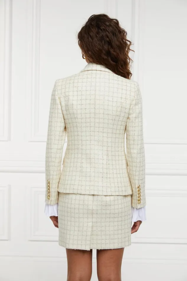 Women Knightsbridge Blazer Ivory Sparkle Tweed Holland Cooper Blazers