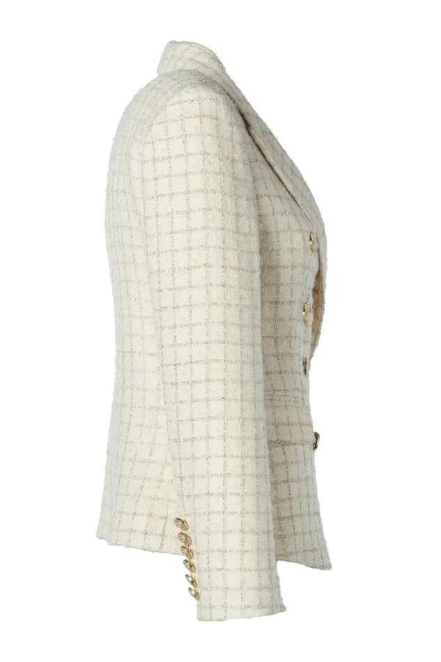 Women Knightsbridge Blazer Ivory Sparkle Tweed Holland Cooper Blazers