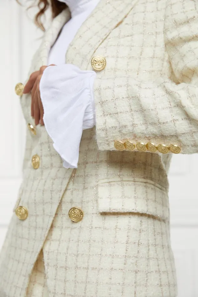 Women Knightsbridge Blazer Ivory Sparkle Tweed Holland Cooper Blazers