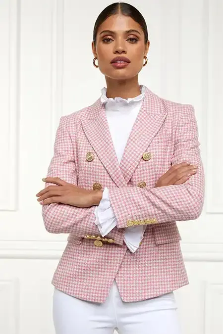 Women Knightsbridge Blazer Light Pink Puppytooth Holland Cooper Blazers