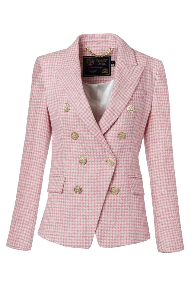 Women Knightsbridge Blazer Light Pink Puppytooth Holland Cooper Blazers
