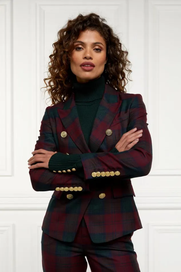 Women Knightsbridge Blazer Mulberry Tartan Holland Cooper Tailoring Women Knightsbridge Blazer Mulberry Tartan Holland Cooper Tailoring