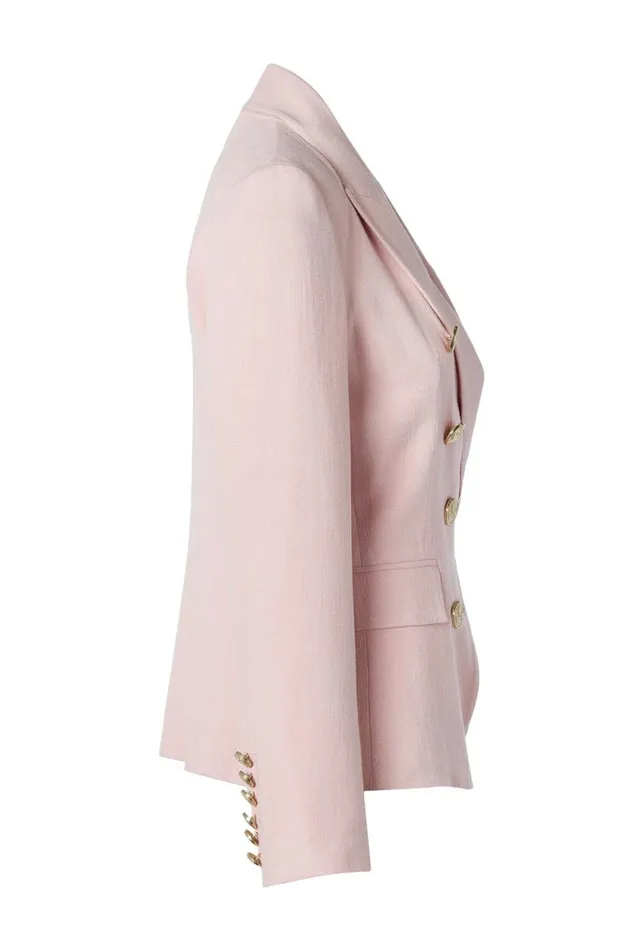 Women Knightsbridge Blazer Pink Linen Holland Cooper Blazers