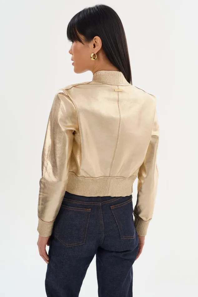 Women KORDELLA Reversible Leather Bomber Jacket Luggagegold LAMARQUE Leather Jackets Women KORDELLA Reversible Leather Bomber Jacket Luggagegold LAMARQUE Leather Jackets