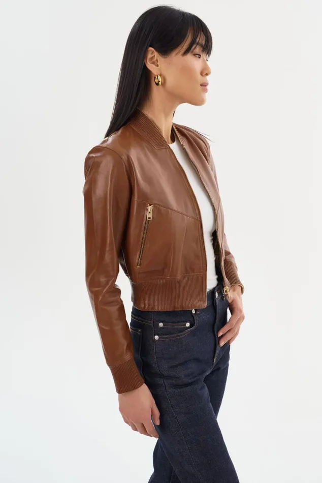 Women KORDELLA Reversible Leather Bomber Jacket Luggagegold LAMARQUE Leather Jackets Women KORDELLA Reversible Leather Bomber Jacket Luggagegold LAMARQUE Leather Jackets