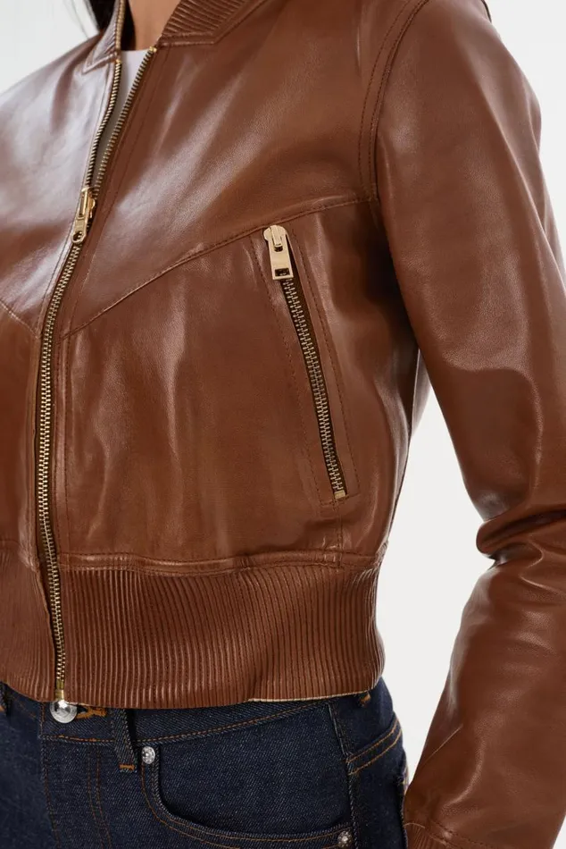 Women KORDELLA Reversible Leather Bomber Jacket Luggagegold LAMARQUE Leather Jackets Women KORDELLA Reversible Leather Bomber Jacket Luggagegold LAMARQUE Leather Jackets