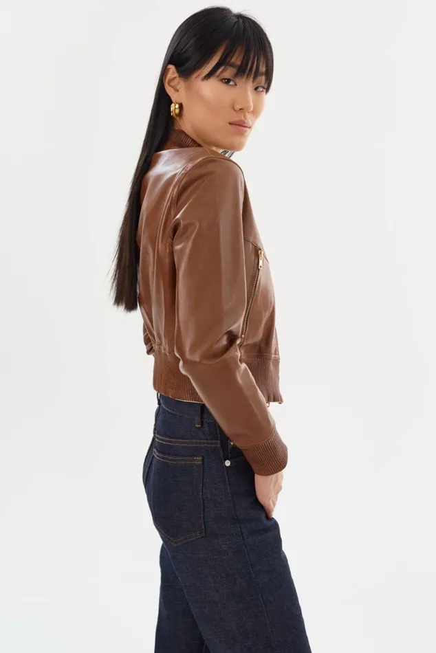 Women KORDELLA Reversible Leather Bomber Jacket Luggagegold LAMARQUE Leather Jackets Women KORDELLA Reversible Leather Bomber Jacket Luggagegold LAMARQUE Leather Jackets