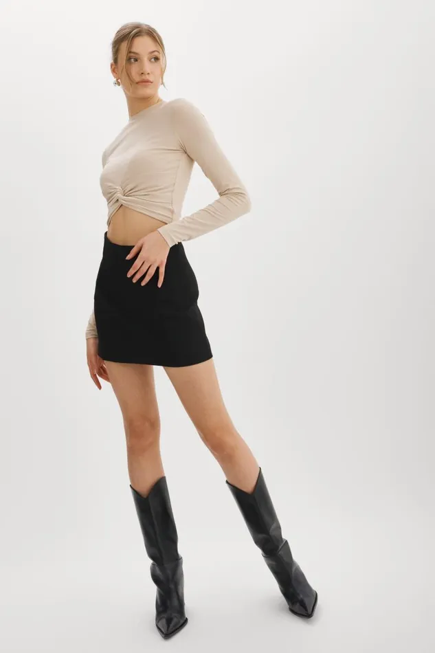 Women KSENIA Twist Top Latte LAMARQUE Tops Women KSENIA Twist Top Latte LAMARQUE Tops