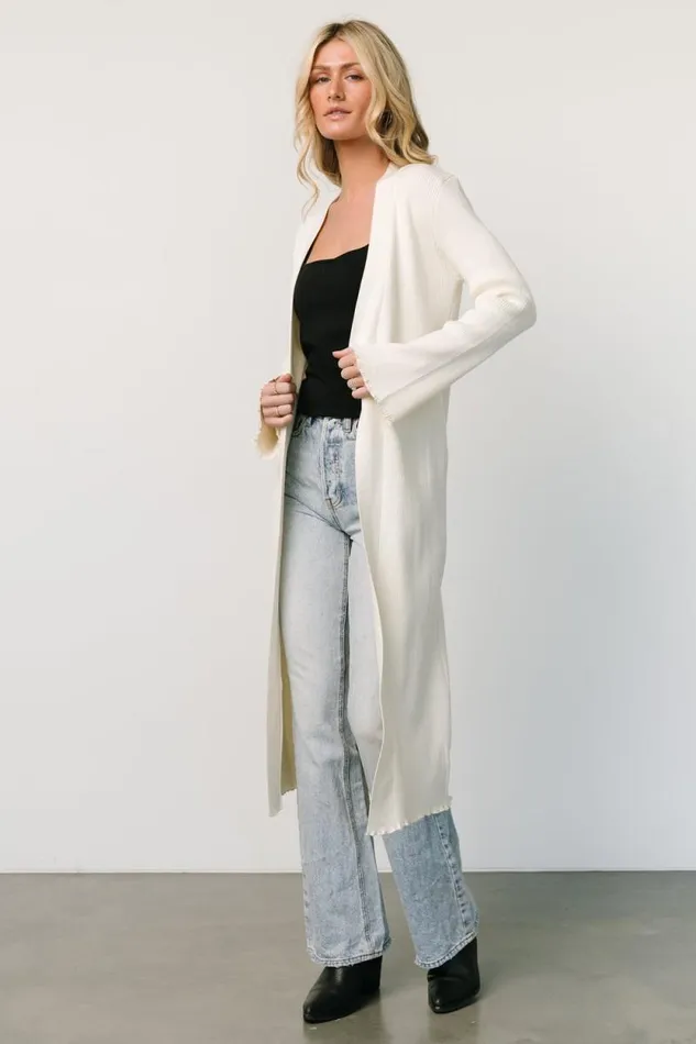 Women Lauren Ribbed Cardigan Ivory Baltic Born Sweaters Women Lauren Ribbed Cardigan Ivory Baltic Born Sweaters