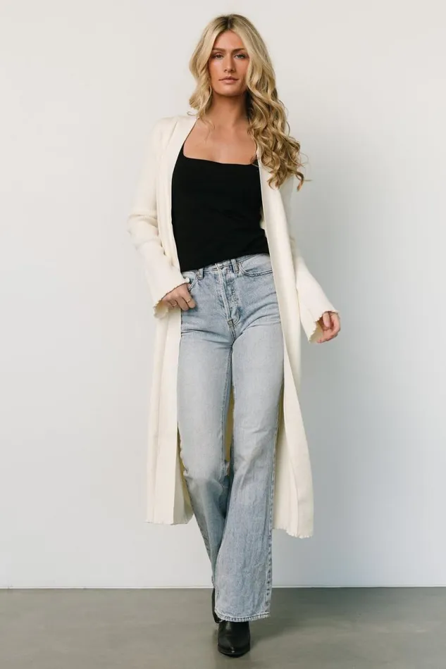 Women Lauren Ribbed Cardigan Ivory Baltic Born Sweaters Women Lauren Ribbed Cardigan Ivory Baltic Born Sweaters