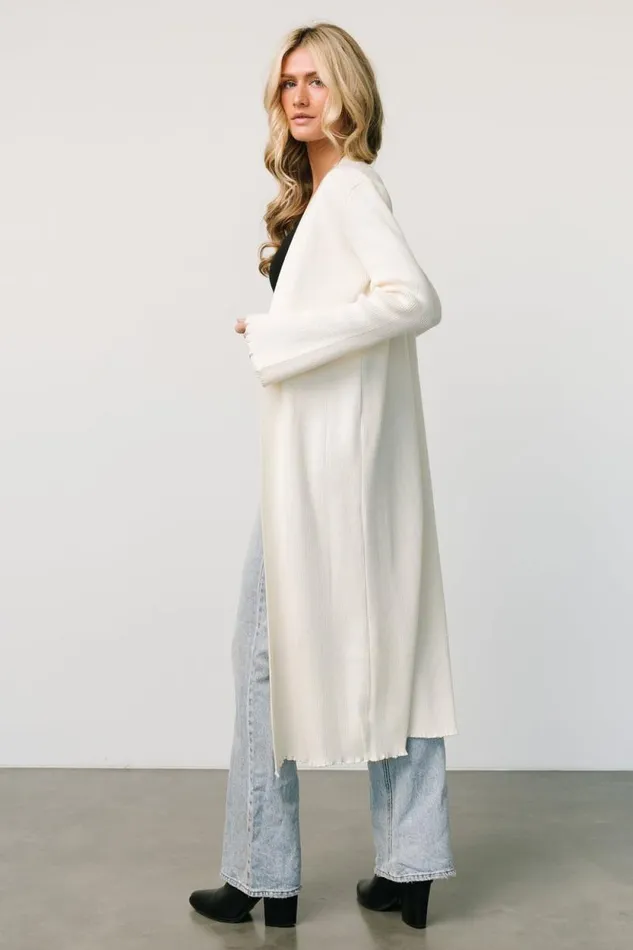 Women Lauren Ribbed Cardigan Ivory Baltic Born Sweaters Women Lauren Ribbed Cardigan Ivory Baltic Born Sweaters