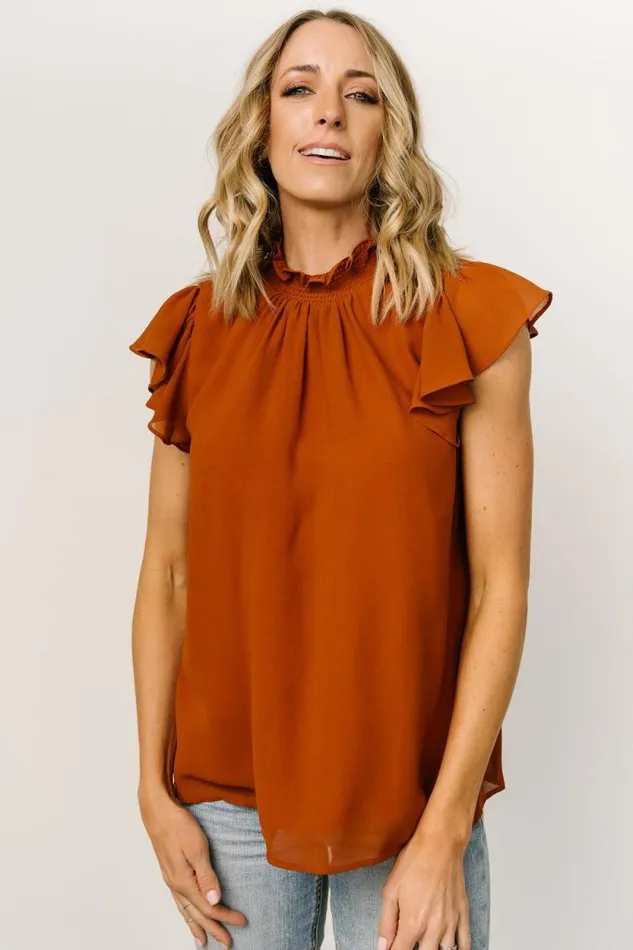 Women Leah Mock Neck Top Spice Baltic Born Blouses and Shirts Women Leah Mock Neck Top Spice Baltic Born Blouses and Shirts