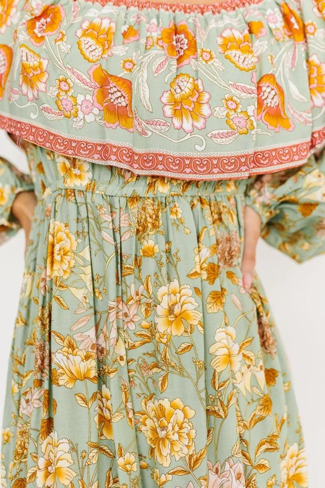 Women Leidy Off Shoulder Maxi Dress Sage Multi Baltic Born Maxi Dresses Women Leidy Off Shoulder Maxi Dress Sage Multi Baltic Born Maxi Dresses