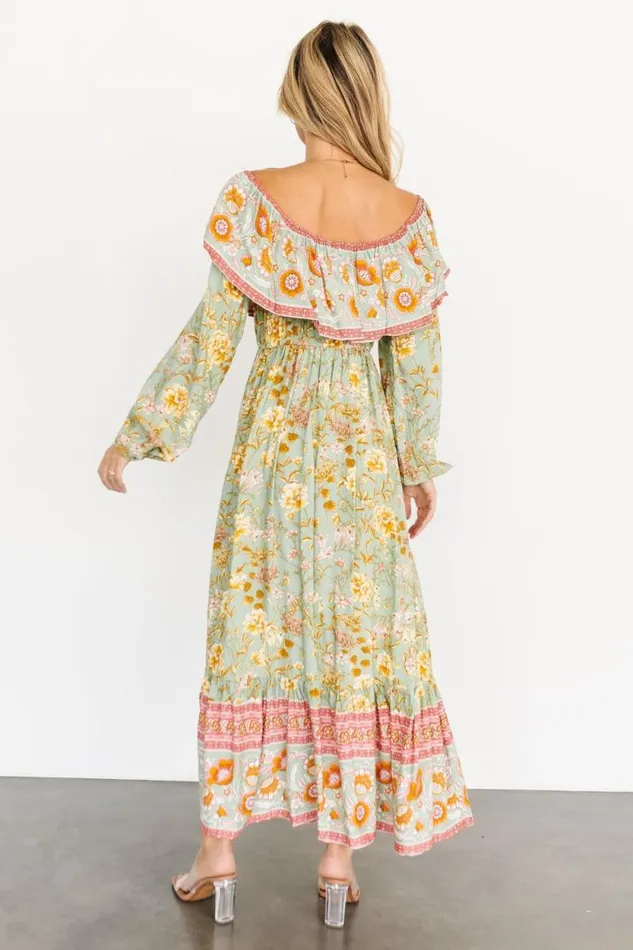 Women Leidy Off Shoulder Maxi Dress Sage Multi Baltic Born Maxi Dresses Women Leidy Off Shoulder Maxi Dress Sage Multi Baltic Born Maxi Dresses