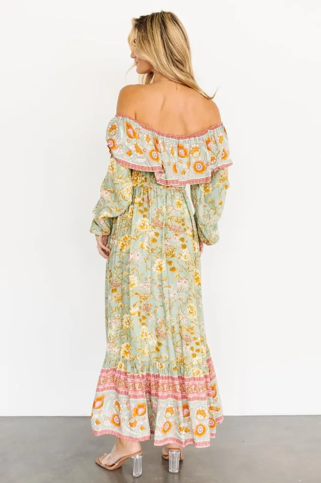 Women Leidy Off Shoulder Maxi Dress Sage Multi Baltic Born Maxi Dresses Women Leidy Off Shoulder Maxi Dress Sage Multi Baltic Born Maxi Dresses