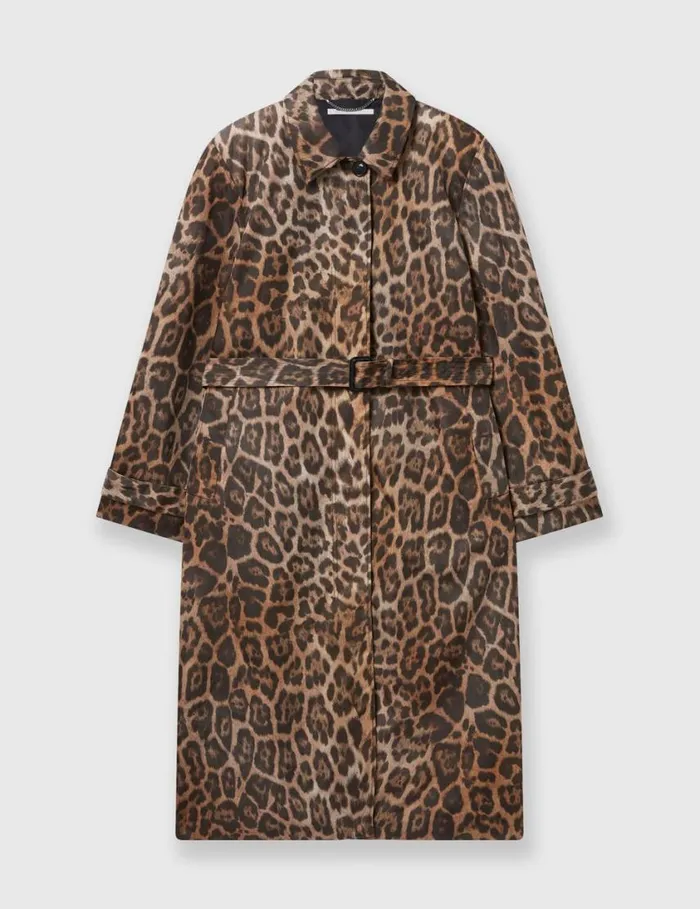 Women Leopard Belted Trench Coat Leopard Print Stella McCartney Coats And Jackets