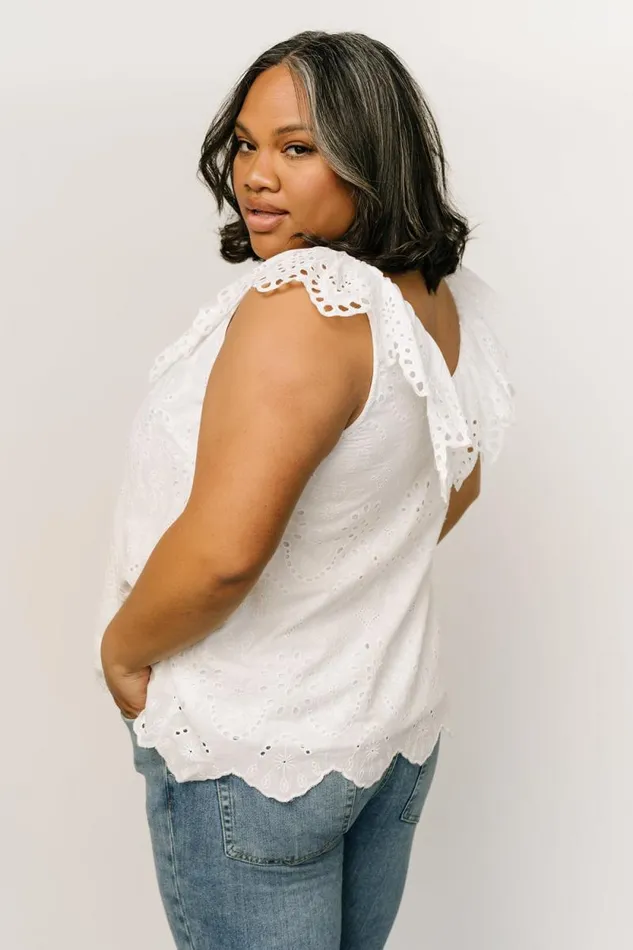 Women Leora Eyelet Top White Baltic Born Blouses and Shirts