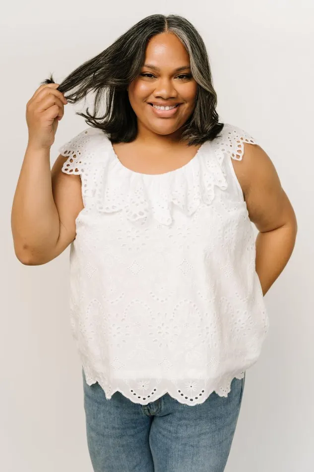 Women Leora Eyelet Top White Baltic Born Blouses and Shirts