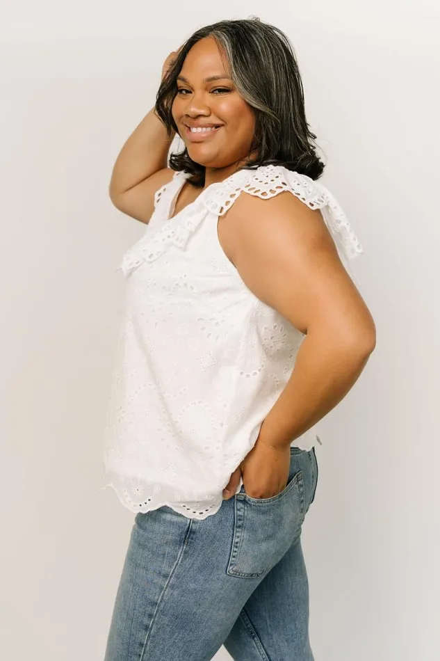 Women Leora Eyelet Top White Baltic Born Blouses and Shirts