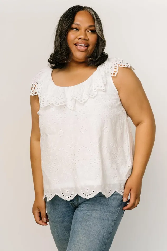 Women Leora Eyelet Top White Baltic Born Blouses and Shirts