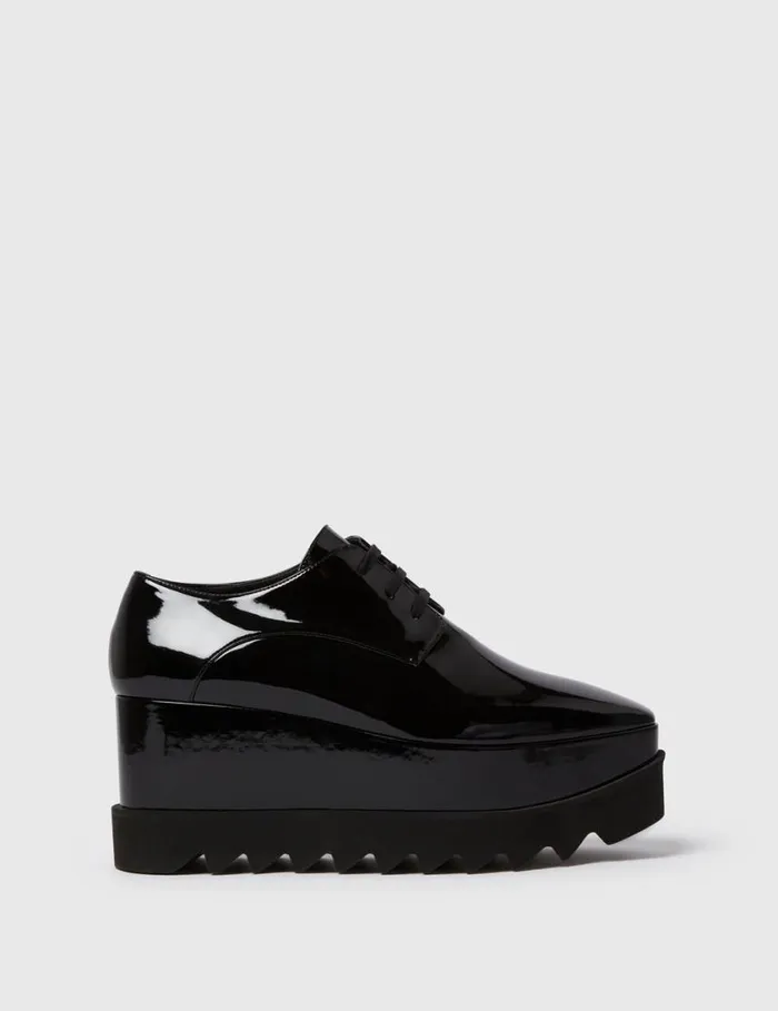 Women Limited Edition Elyse Monochrome Platforms Glossy Black Stella McCartney Wedges