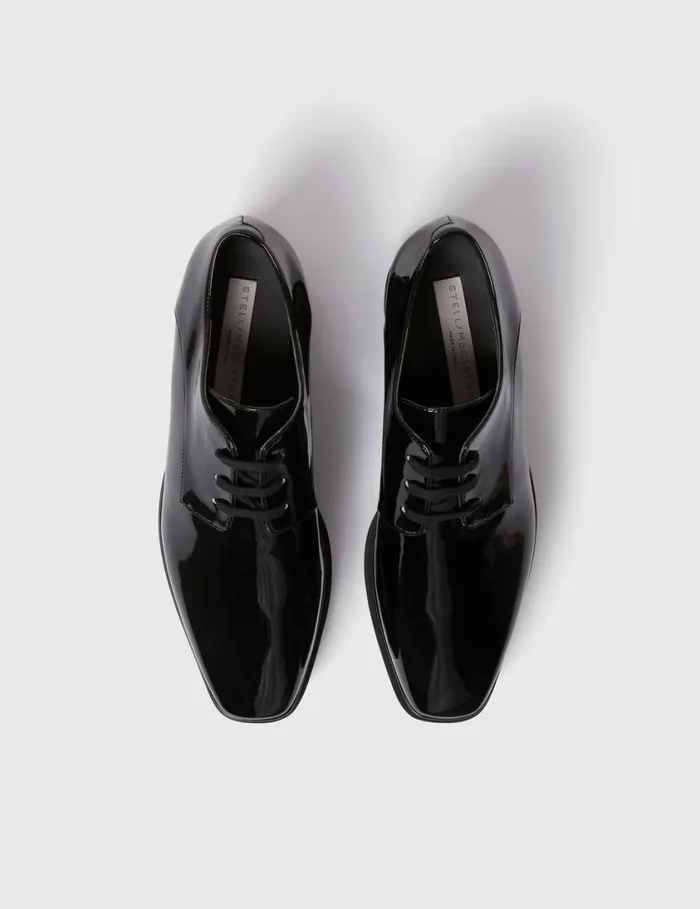 Women Limited Edition Elyse Monochrome Platforms Glossy Black Stella McCartney Wedges Women Limited Edition Elyse Monochrome Platforms Glossy Black Stella McCartney Wedges