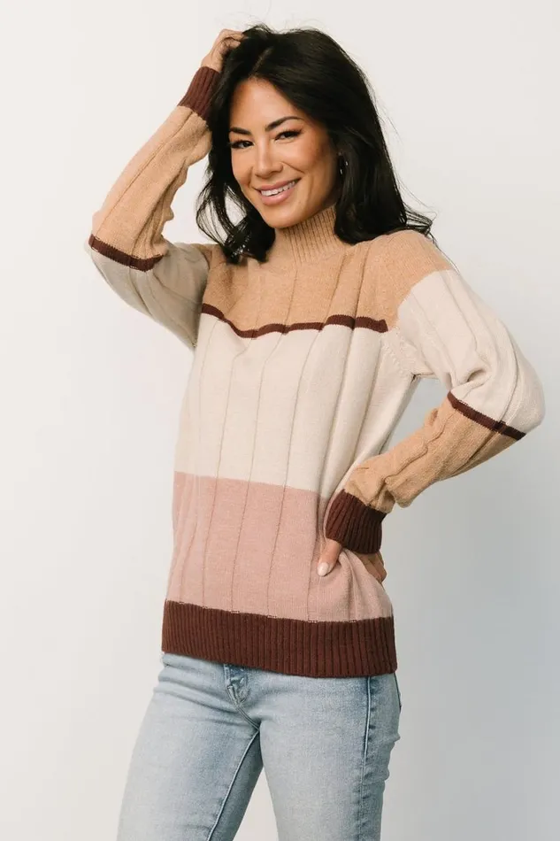 Women Lindsley Color Block Sweater Mauve Multi Baltic Born Sweaters