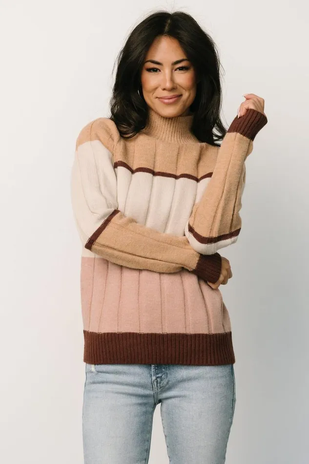 Women Lindsley Color Block Sweater Mauve Multi Baltic Born Sweaters Women Lindsley Color Block Sweater Mauve Multi Baltic Born Sweaters