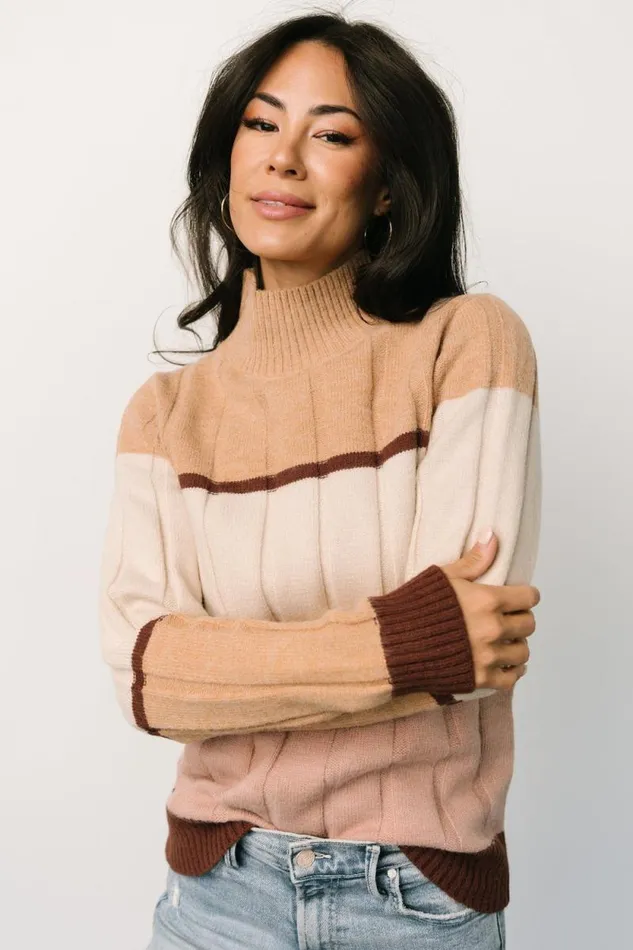 Women Lindsley Color Block Sweater Mauve Multi Baltic Born Sweaters Women Lindsley Color Block Sweater Mauve Multi Baltic Born Sweaters