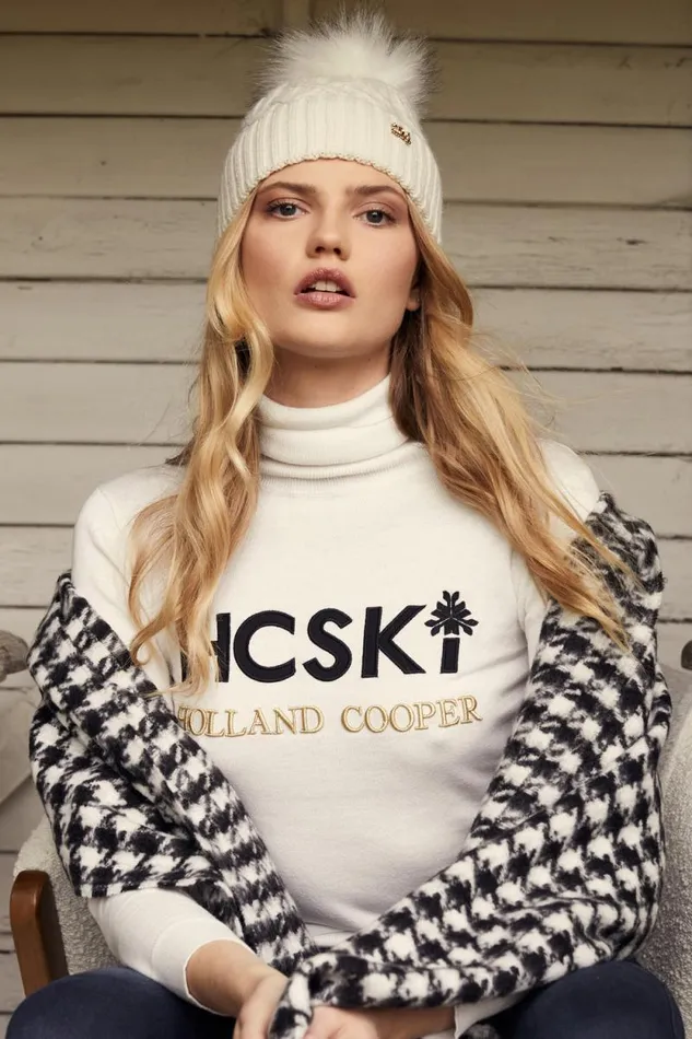 Women Logo Ski Knit Winter White Holland Cooper Knitwear