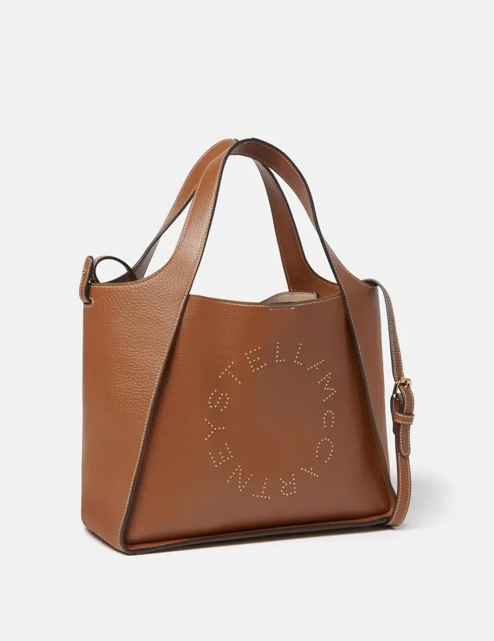 Women Logo Top Handle Crossbody Tote Bag Pecan Stella McCartney TopHandle Bags Women Logo Top Handle Crossbody Tote Bag Pecan Stella McCartney TopHandle Bags