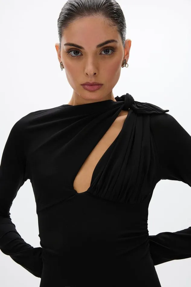 Women Long Sleeve Dresses Rachel Gilbert Tanner Sleeve Gown Black Women Long Sleeve Dresses Rachel Gilbert Tanner Sleeve Gown Black