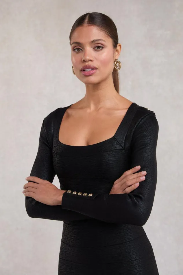 Women Lottie Bandage Dress Black Foil Holland Cooper Dresses Women Lottie Bandage Dress Black Foil Holland Cooper Dresses