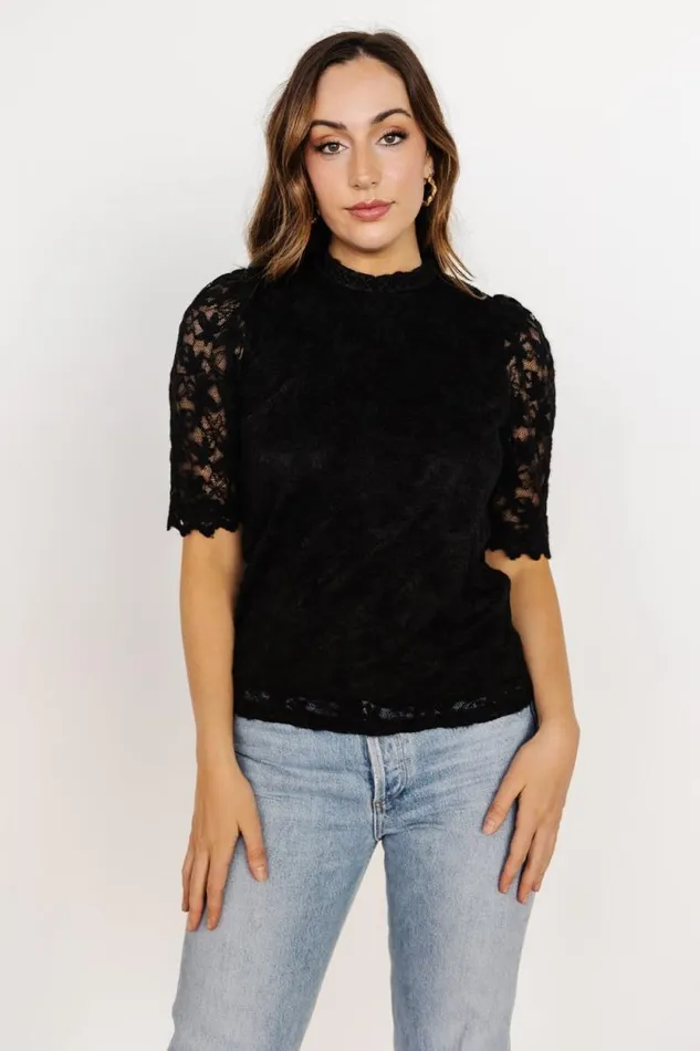 Women Lottie Lace Top Black Baltic Born Blouses and Shirts