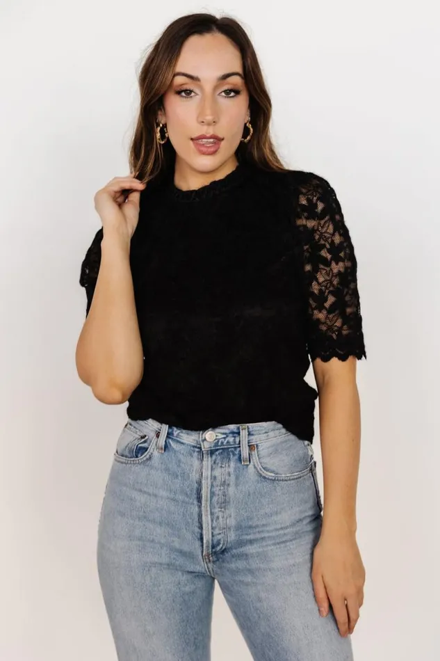 Women Lottie Lace Top Black Baltic Born Blouses and Shirts Women Lottie Lace Top Black Baltic Born Blouses and Shirts