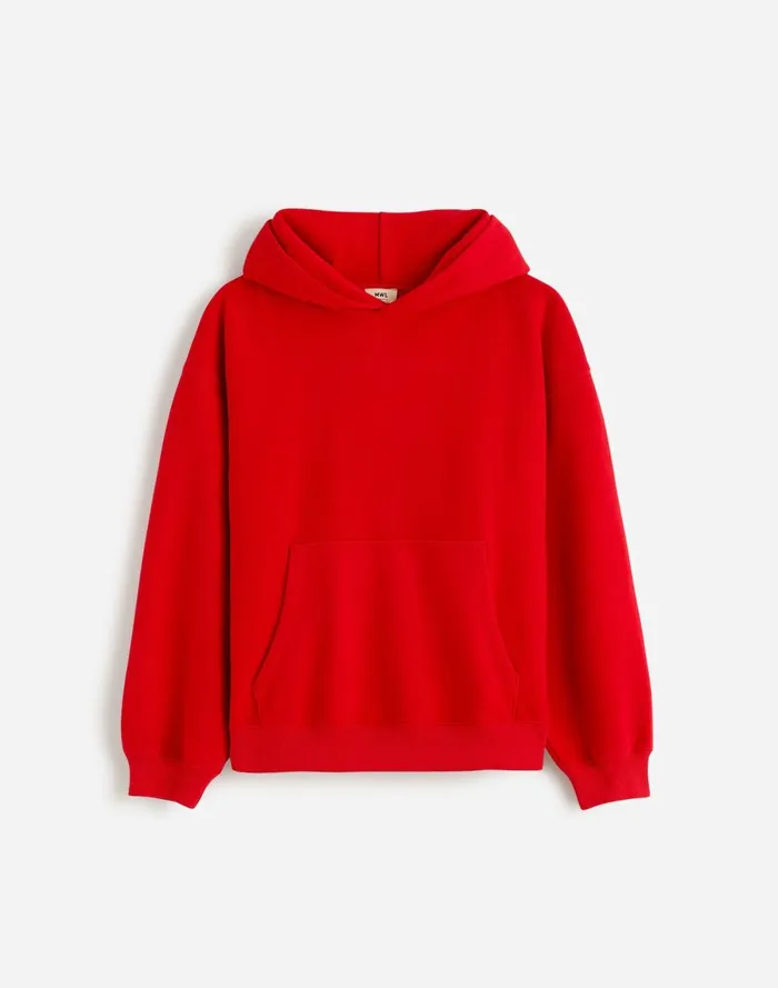 Women Loungewear Madewell Midweight Hoodie Sweatshirt Bright Cherry