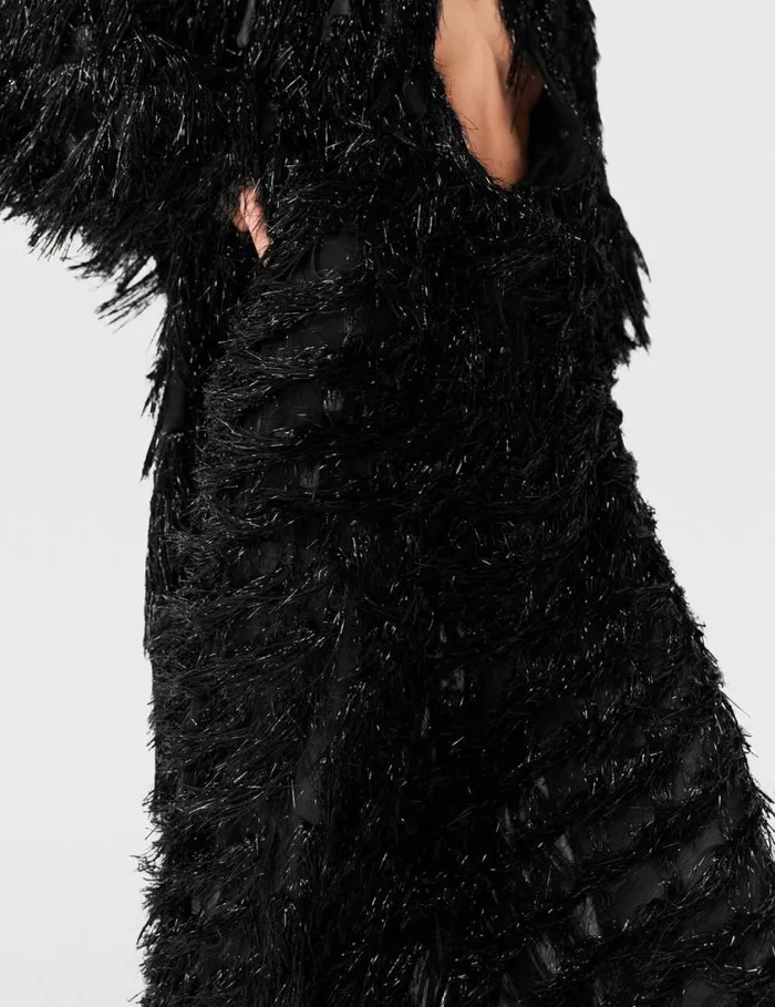 Women LowRise Glitter Tassel Pants Black Glitter Stella McCartney Tailoring Women LowRise Glitter Tassel Pants Black Glitter Stella McCartney Tailoring