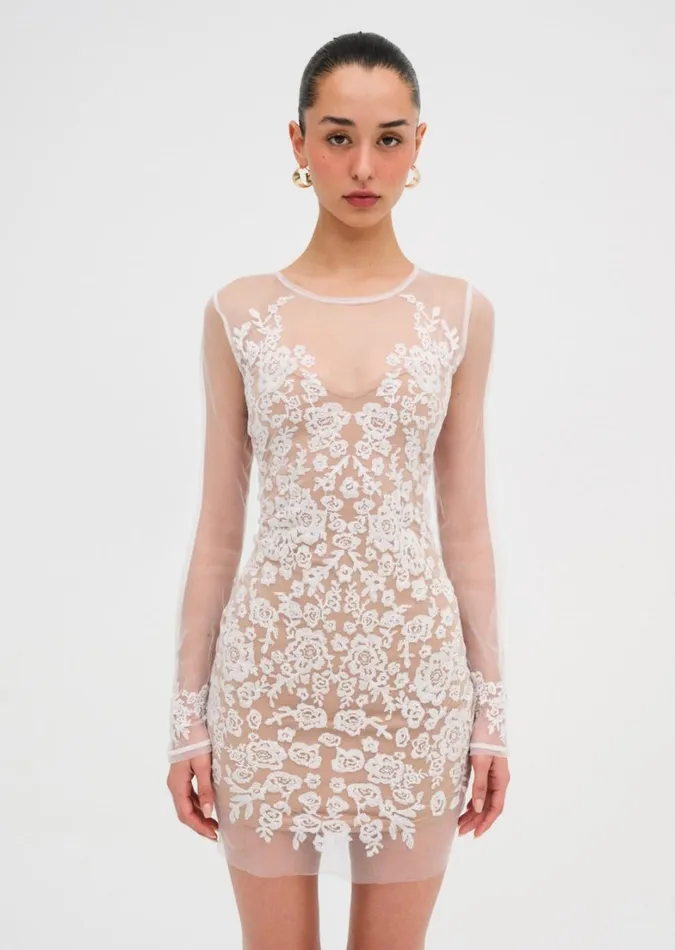 Women Luau Mini Dress White For Love and Lemons Dresses