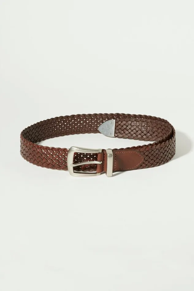 Women Lucky Brand Belts Braided Western Belt Dark Brown