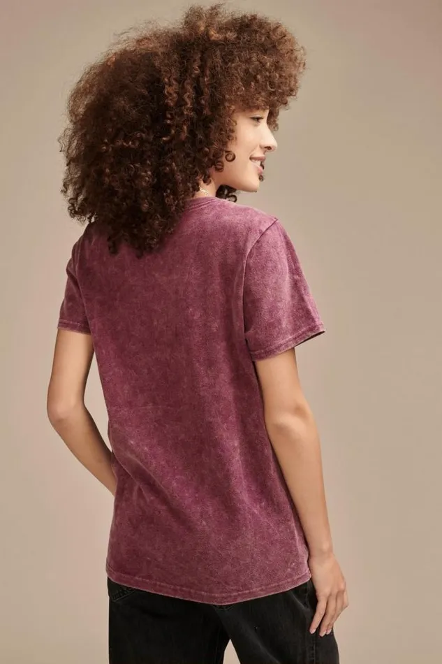 Women Lucky Brand Graphic Tees By The Moon Classic Crew Tee Dark Purple