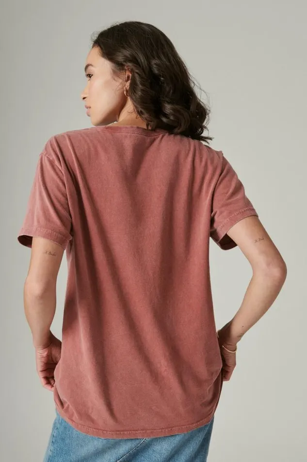 Women Lucky Brand Graphic Tees Light Within Boyfriend Tee Apple Butter