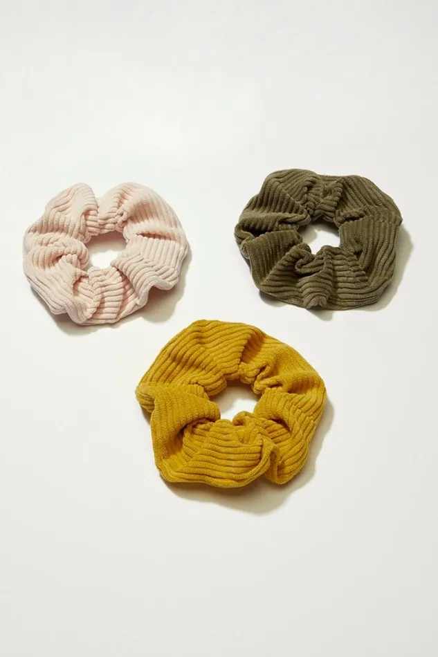 Women Lucky Brand Hair Accessories Corduroy Scrunchie Set Multi