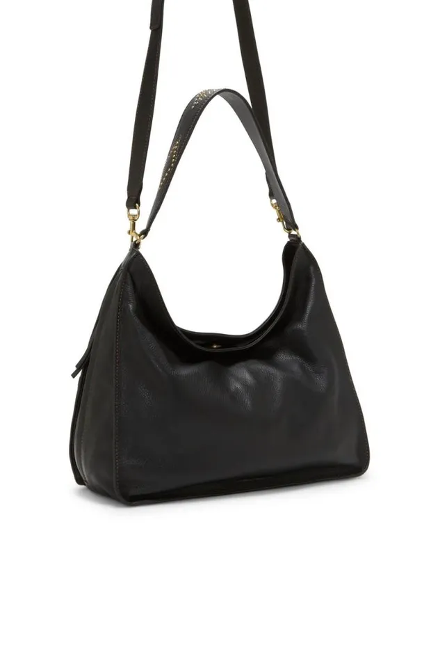 Women Lucky Brand Handbags Iris Studded Shoulder Bag Black