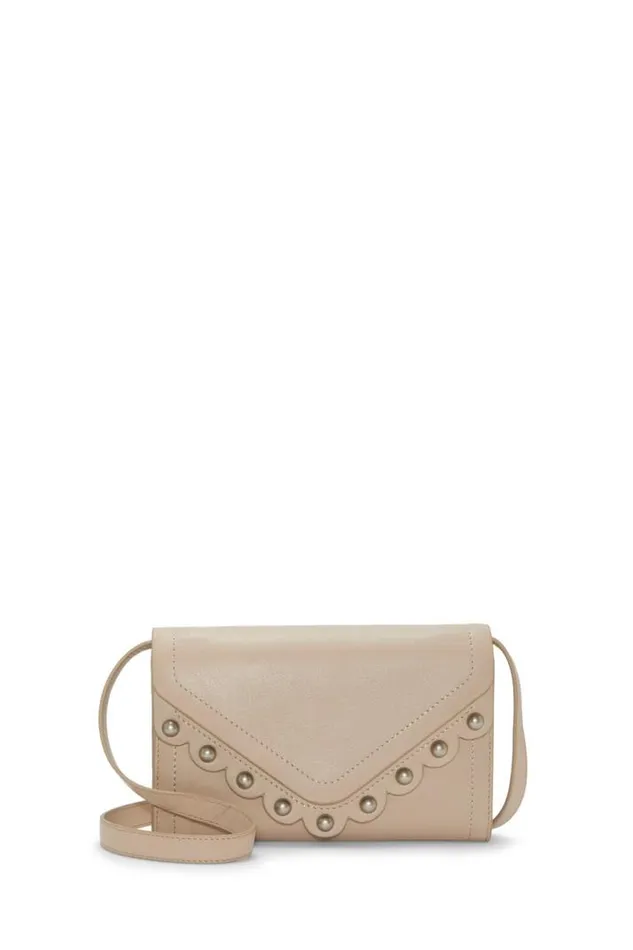 Women Lucky Brand Handbags Ruth Scalloped Crossbody Bag Light Grey