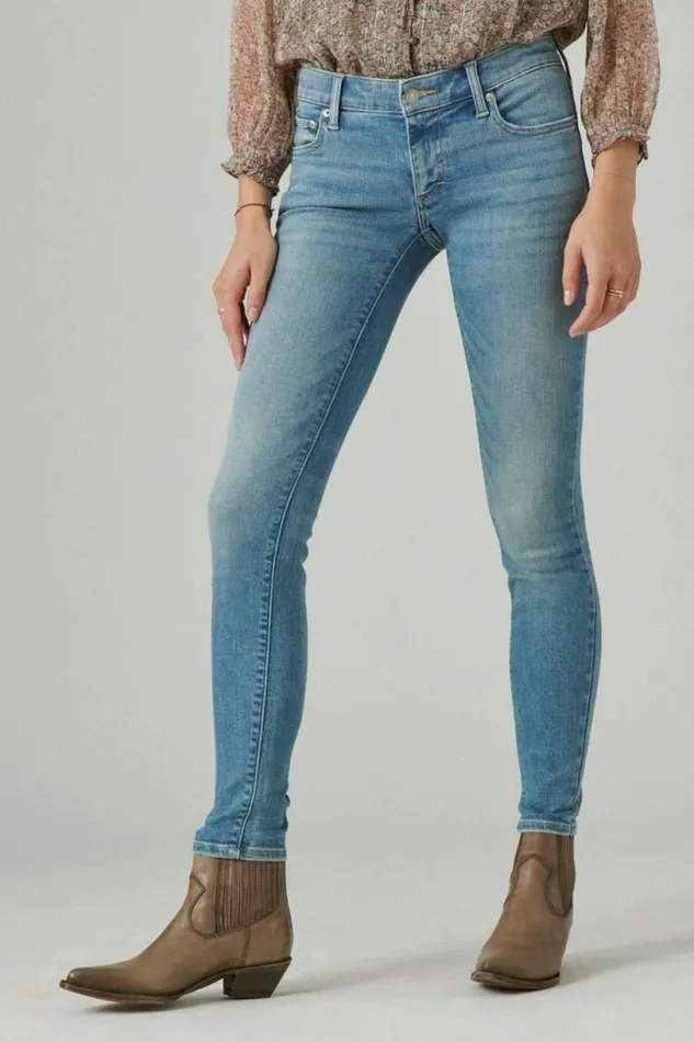 Women Lucky Brand Jeans Low Rise Lizzie Skinny Record Deal
