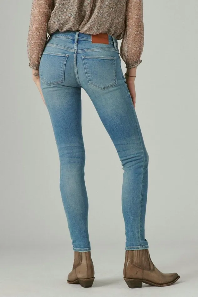 Women Lucky Brand Jeans Low Rise Lizzie Skinny Record Deal