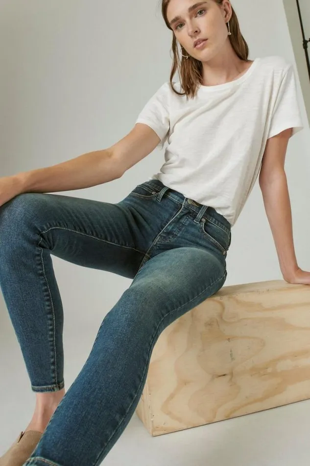 Women Lucky Brand Jeans Mid Rise Ava Skinny Lyell