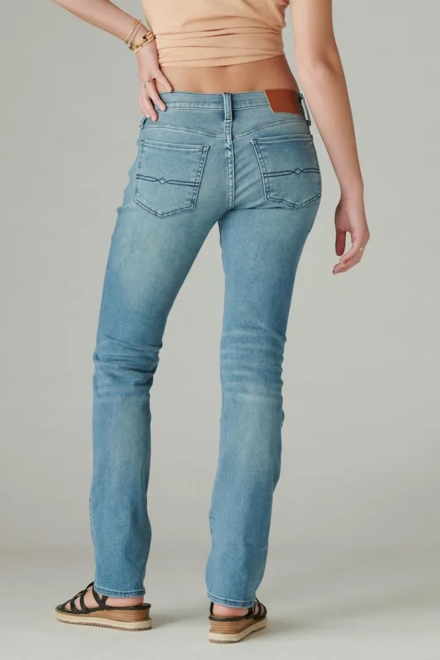 Women Lucky Brand Jeans Mid Rise Sweet Straight Glass Mount