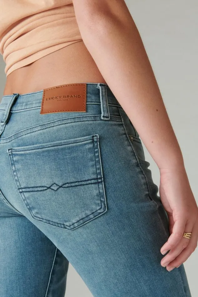 Women Lucky Brand Jeans Mid Rise Sweet Straight Glass Mount